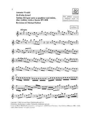 In Exitu Israel Rv 604 - VIVALDI - Partition - Matériels d'orchestre